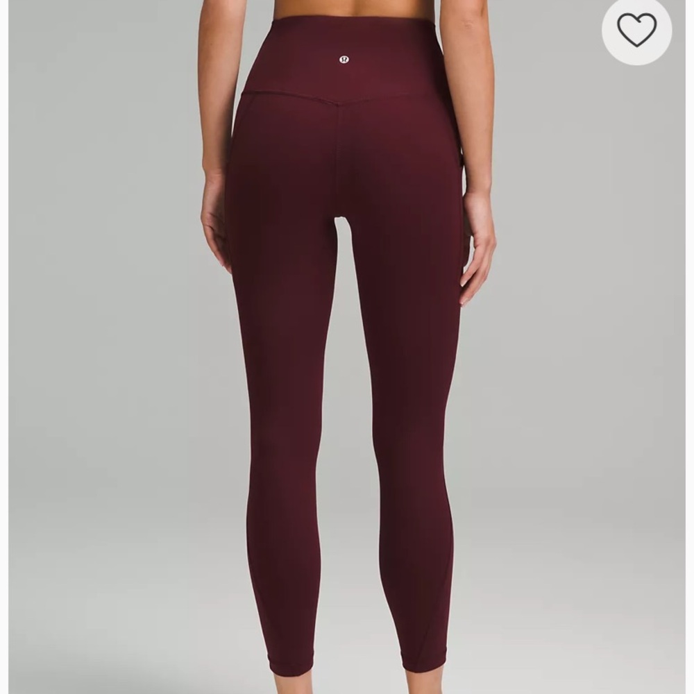 Lulu Burgundy High-Waisted Leggings